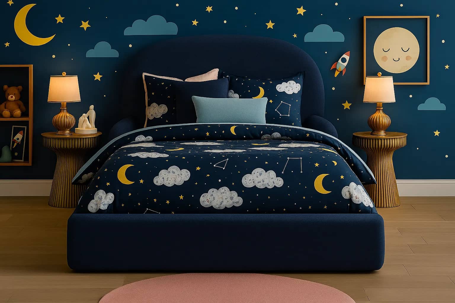 Twinkle Nest kids bed in a starry bedroom