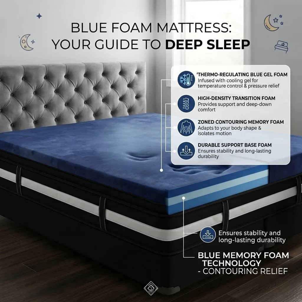 Blue Memory Foam Mattress