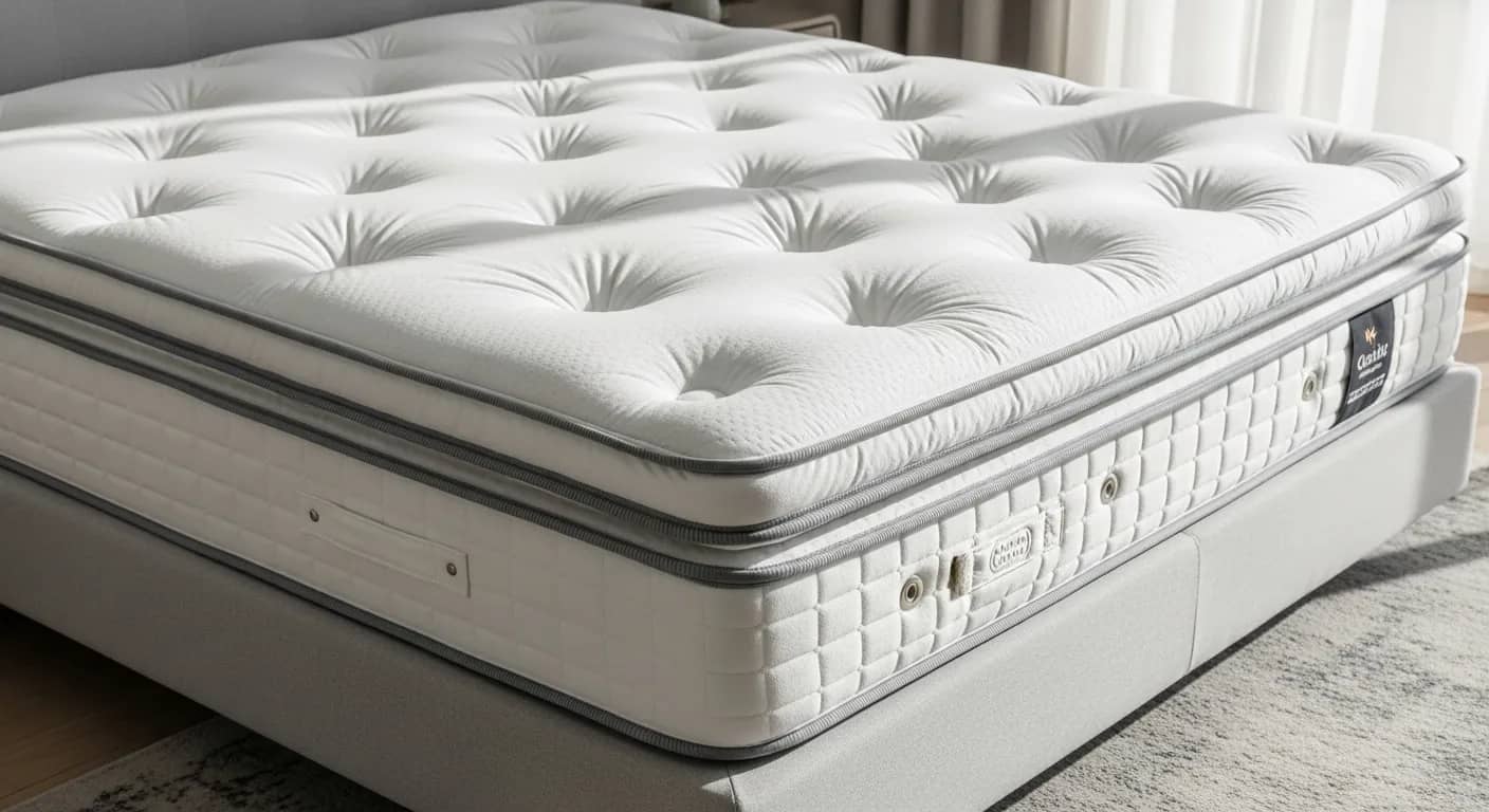 Pillow top mattress close-up